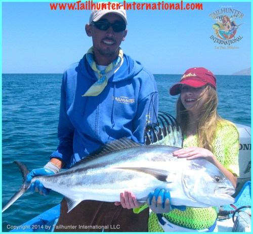 Pancho & Cheyenne with her 45 lb Roosterfish tags 1-14