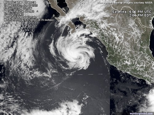 As of 11 a.m Sunday morning, this is Hurricane Blanca 