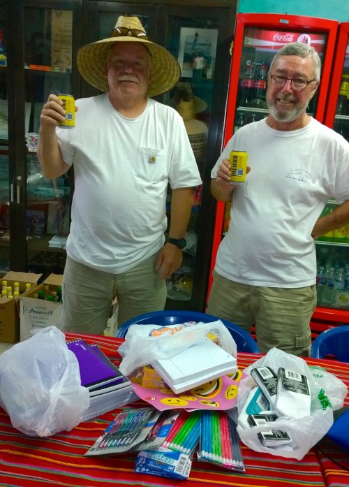 From Moscow Idaho, our amigos Jim and Jeff with a big load of school supplies