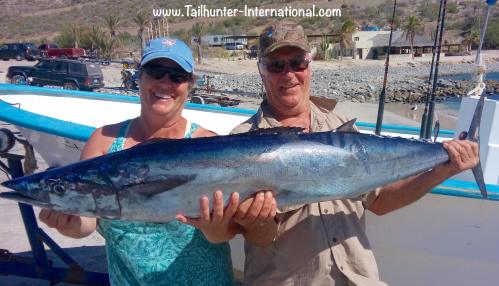 That's alot of wahoo meat! Linda Canizzo and Jack Stewart just had one day to fish but put this phat 'hoo in the boat at Muertos Bay. 